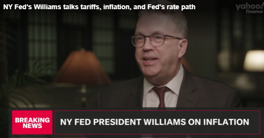 (상보) 연준 윌리엄스 "관세의 경제적 영향 주시해야...당분간 금리동결 예상"