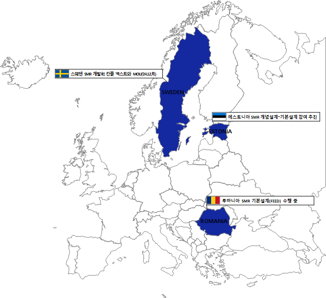 유럽 내 삼성물산이 협업중인 SMR 사업