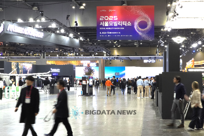 3일 2025 서울모빌리티쇼 미디어 사전 행사가 열린 경기 고양시 일산서구 킨텍스 제1전시장 모습. =성상영 기자