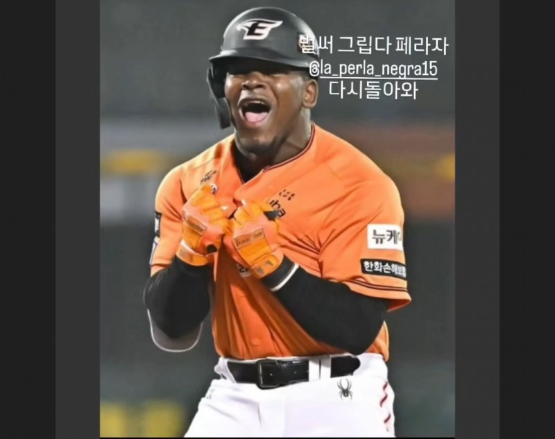 한화 시절 조나단 페라자