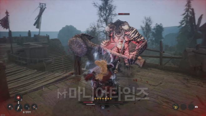 '퍼스트 버서커: 카잔' 인게임 화면. 사실 필드를 헤메는 부분은 평가가 조금 박하게 줄 수 밖에 없었다.