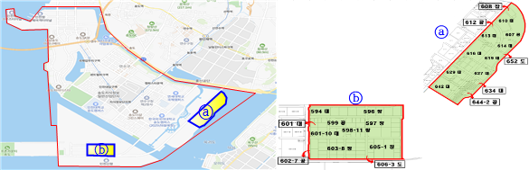 좌부터) 11-2 공구(1.5㎢), 10공구 항만 배후단지(0.9㎢) 인천 송도동 경제자유구역 주요면적 증가