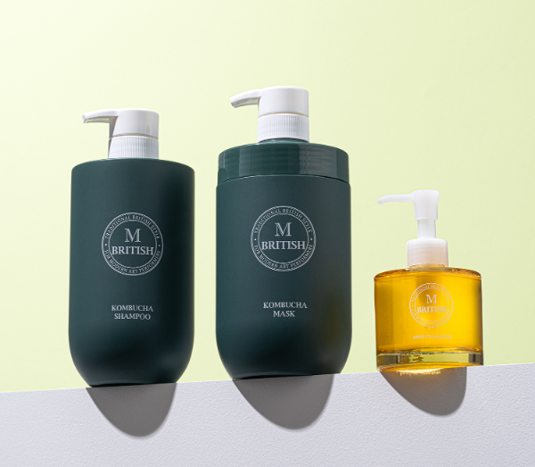 (좌로부터) 콤부차 샴푸, 콤부차 마스크, 아나토 헤어 오일