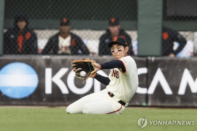 이정후의 슬라이딩 캐치