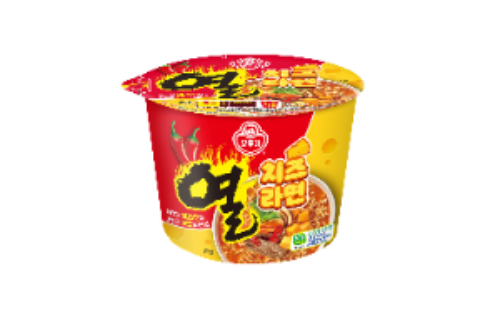 ㈜오뚜기가 대표 인기 라면 ‘열라면’의 매운맛에 진한 치즈 풍미를 더한 ‘열치즈라면’ 용기면을 새롭게 출시했다. (오뚜기 제공)