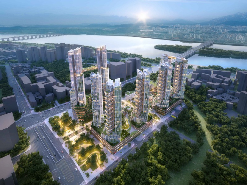 용산 정비창전면 제1구역 조합 원안 설계 조감도