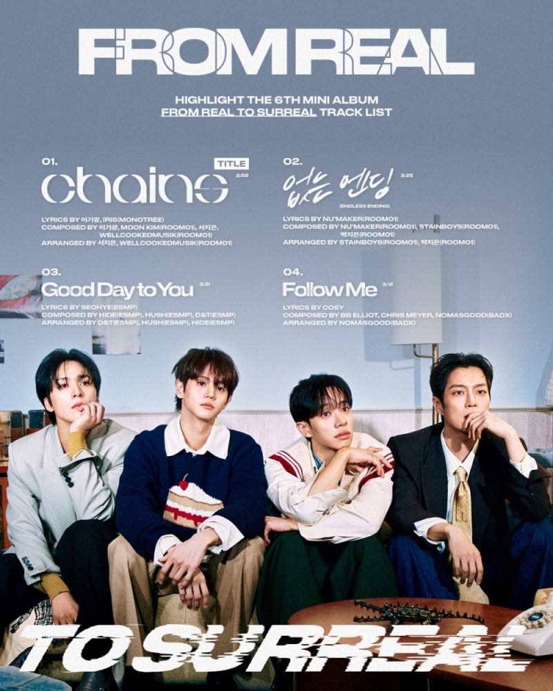 하이라이트, 미니 6집 트랙리스트 공개…타이틀곡은 이기광 자작곡 ‘Chains’