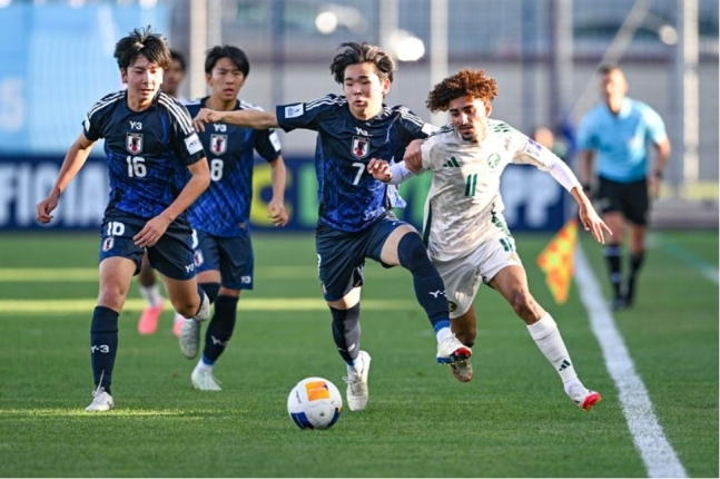 일본과 사우디아라비아의 경기 장면