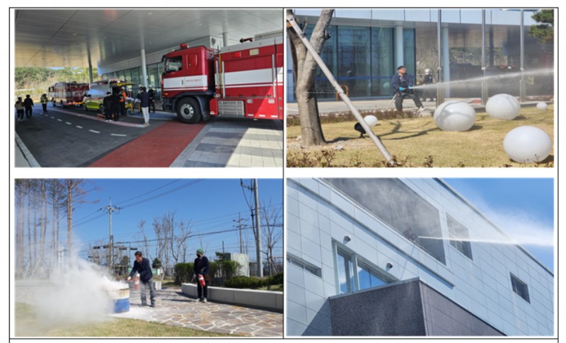 국가철도공단 양양인재개발원 합동 소방훈련 모습./국가철도공단 강원본부