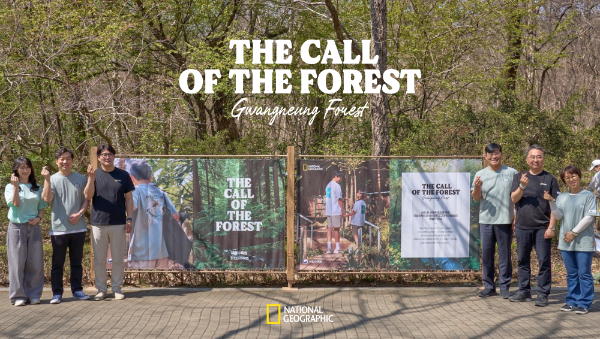 (왼쪽부터) 이승미 내셔널지오그래픽 어패럴 키즈 사업부장, 하기주 내셔널지오그래픽 어패럴 상무, 박범준 더네이쳐홀딩스 부대표, 임영석 국립수목원장, 배준규 국립수목원 전시교육연구과장, 진혜영 국립수목원 연구기획운영과장(사진 제공: 더네이쳐홀딩스)