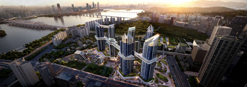 HDC현대산업개발의 서울 용산정비창 전면1구역 예상 조감도./HDC현대산업개발