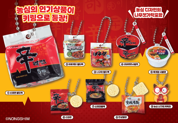 농심, 반다이와 협업...'농심 라면' 키링 글로벌 출시