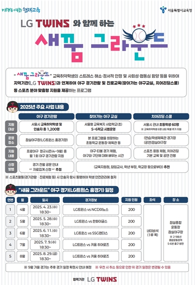 서울시교육청, 엘지트윈스와 손잡고 교육취약학생의 꿈에 날개를 달다