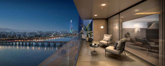 오픈발코니에서 바라 본 한강 조망