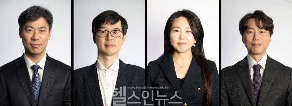 (좌측부터) 김용준 최고제품개발책임자, 조봉준 AI 총괄 이사, 정미영 글로벌 사업 개발 총괄, 최준석 임상 전략 총괄 (노을 제공)