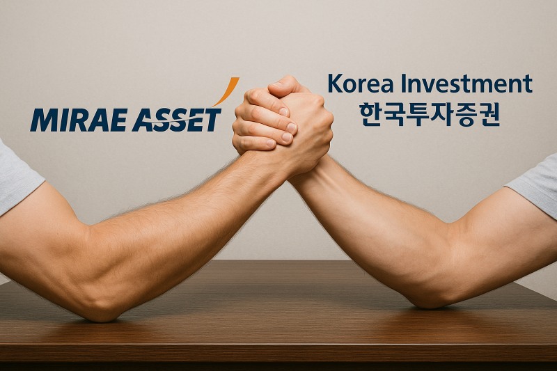 종합투자계좌(IMA) 사업자를 두고 치열한 신경전을 벌이고 있는 미래에셋증권과 한국투자증권.