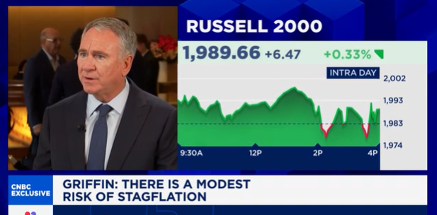(상보) 켄 그리핀 "관세는 고통스러운 퇴행적 세금...스태그플 위험 자극"