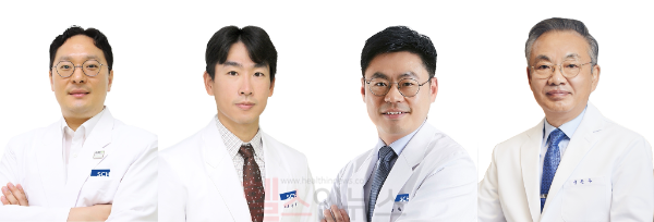 순천향대 부천·천안병원 외과 공동 연구팀(좌측부터 최윤영·윤종혁·송금종·이문수 교수) (순천향대 부천병원 제공)