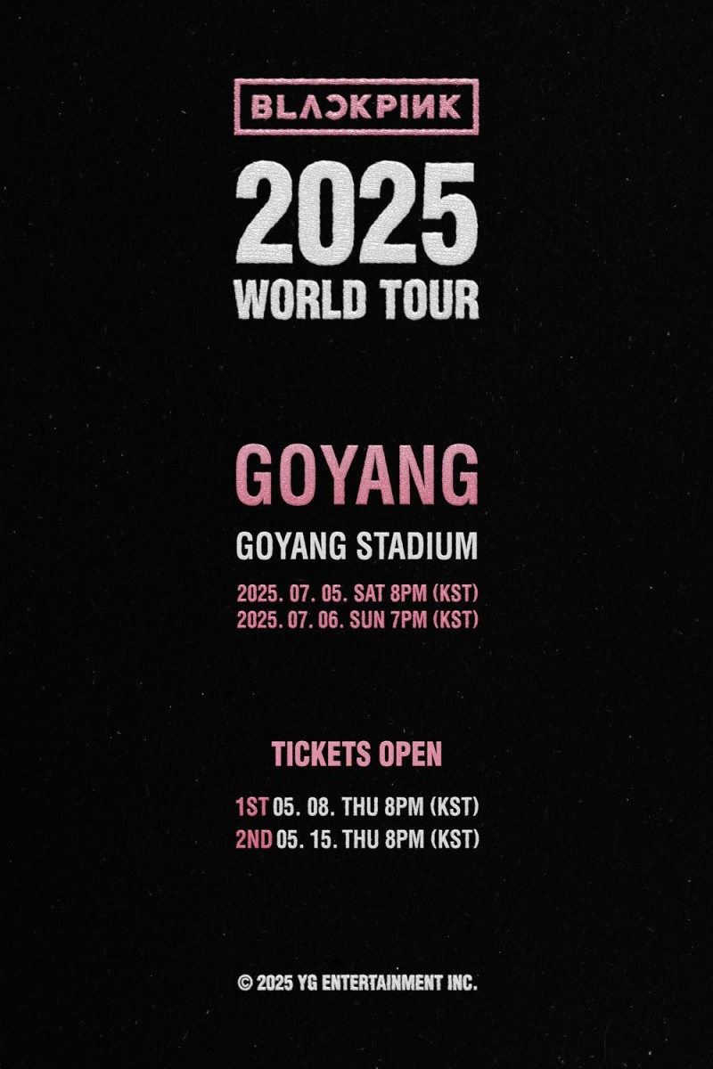 블랙핑크, 고양 콘서트 15일부터 일반 예매 시작…글로벌 팬 열기 '후끈'