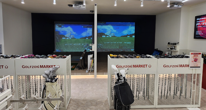 골프존마켓 구미점 클럽피팅실 전경.