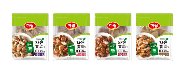 하림, ‘동물복지 IFF 큐브 닭가슴살’ 신제품 4종(왼쪽부터 트러플맛, 스위트 바비큐, 고추찜닭맛, 맥적구이맛)