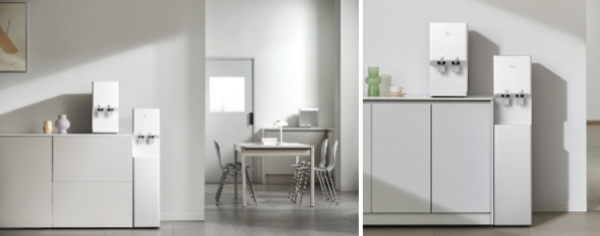 SK매직, ‘뉴슬림 플러스 정수기’ 제품 연출 이미지 (좌> 컴팩트형, 우>스탠드형)