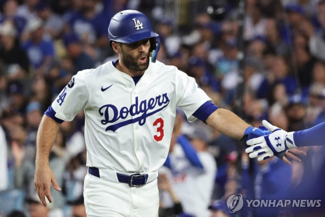 다저스에서 뛸 당시의 크리스 테일러 / 사진=연합뉴스