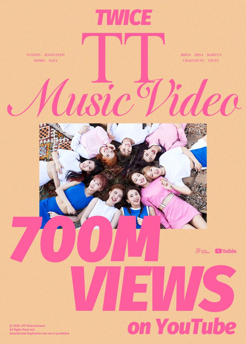 TWICE’s ‘TT’ Music Video Hits 700 Million Views, Cementing Global Stardom