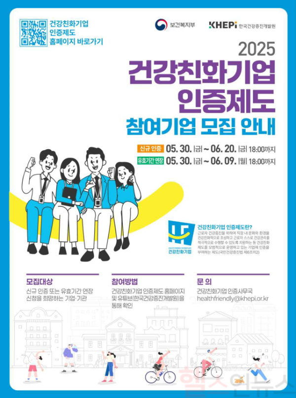 2025년 건강친화기업 인증제도 사업 안내 웹포스터 (질병관리청 제공)