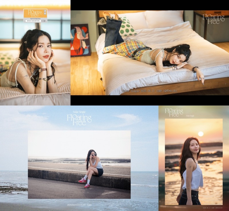 솔라, 중국어 싱글 'Floating Free' 두 번째 콘셉트 포토 공개…노을 진 해변 ‘감성 극대화’