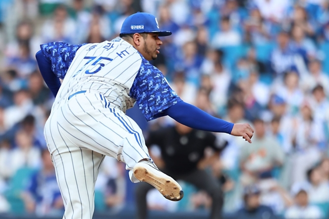 첫 완봉승을 거둔 아리엘 후라도 / 사진=삼성 라이온즈 제공