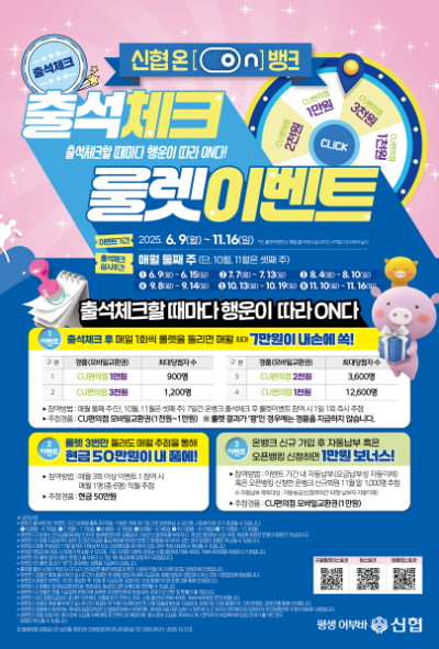신협중앙회는 모바일뱅킹 앱 온뱅크 출시 5주년을 맞아 6월9일부터 11월16일까지 약 5개월간 고객 감사 이벤트를 실시한다고 밝혔다. ⓒ 신협