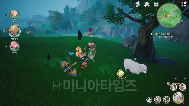 CBT 버전 '드래곤 소드' 인게임 화면 캡처. 전투는 화면상으로 느끼기는 어렵지만, 손맛이 있다. 실제로 액션게임을 잘 하는 사람이 아니라도 자신이 잘한다는 느낌을 받을 수 있다. 이런 부분의 설계는 이 겡림의 가장 큰 미덕이다. 출처 : 이동근 기자