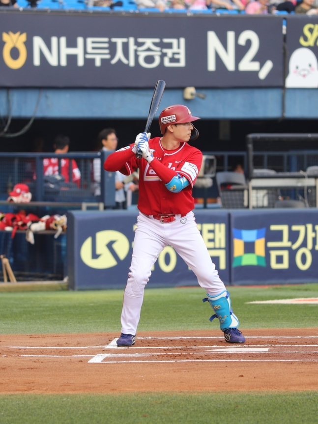 10일 LG와 경기에 타석에 들어선 SSG 김성욱. / 사진=연합뉴스