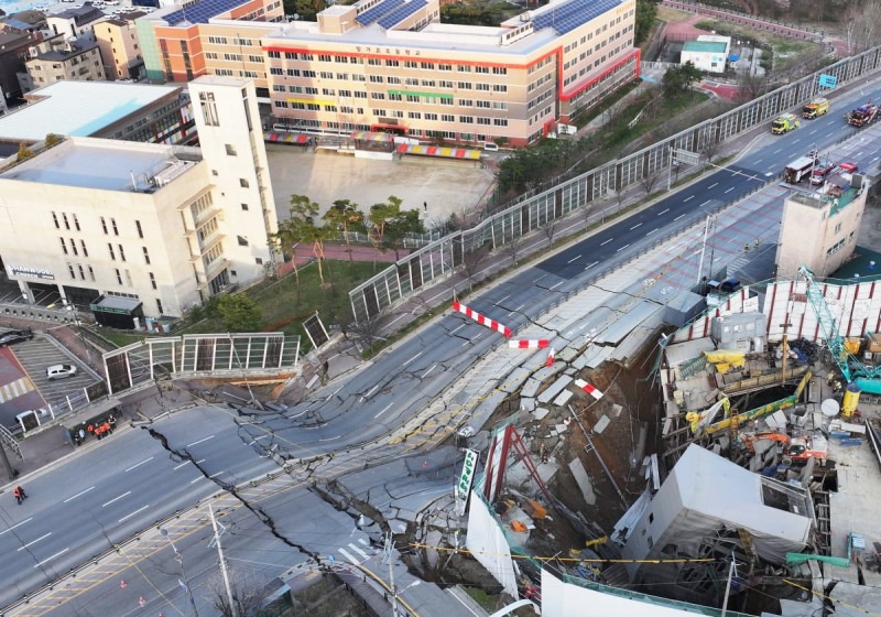 신안산선 터널붕괴사고 현장