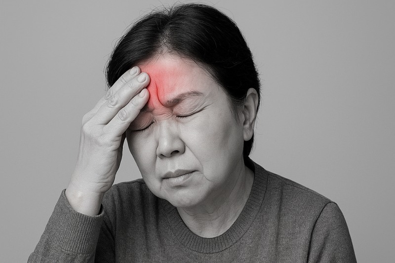 50세 이상이라면 갑작스러운 두통이 생겼을 때 뇌혈관 질환 가능성을 의심하고 병원을 찾아 정확한 진단을 받아보는 것이 좋다. (이미지 디자인 =GDH AI Design Team)