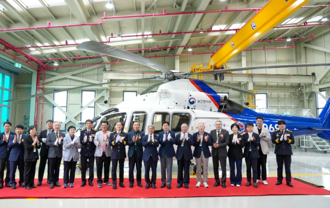 제주 응급의료전용헬기가 제주국제공항 내에 전용 격납고를 확보하며 응급의료 대응 체계에 획기적인 전환점을 맞았다. (제주특별자치도 제공)