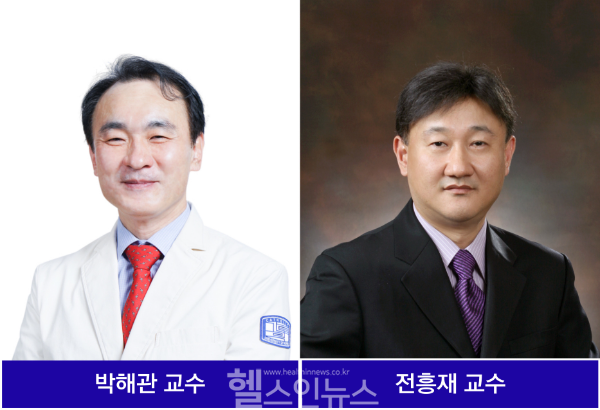 (왼쪽부터) 박해관 가톨릭대학교 은평성모병원 신경외과 교수, 전흥재 가톨릭대학교 의생명과학교실 교수 (은평성모병원 제공)