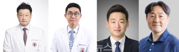 (왼쪽부터) 김정빈 고려대학교 안암병원 신경과 교수, 한규만 고려대학교 안암병원 정신건강의학과 교수, 유기준·황도식 연세대학교 전기전자공학부 교수 (고대안암병원 제공)