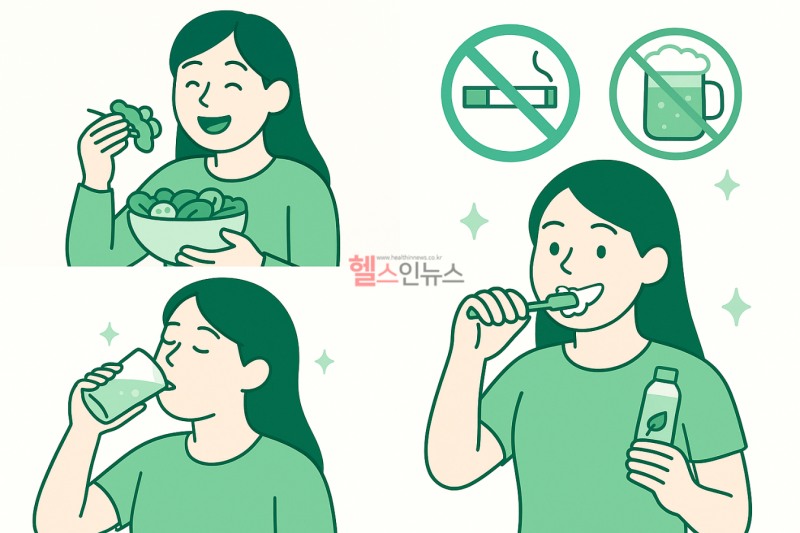 생활 습관을 바꿨는데도 불쾌한 입냄새가 줄어들지 않는다면 질환을 의심할 수 있다. (이미지 디자인 =GDH AI Design Team)