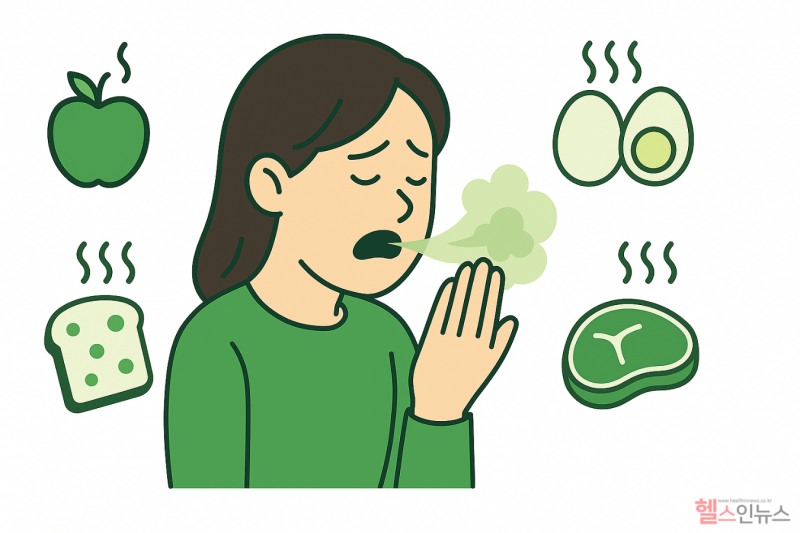 자신의 입냄새를 확인하는 방법으로는 손등 테스트가 있다. 손등이나 팔에 혀로 침을 붇히고 1~2초 후 냄새를 맡아보는 것이다. (이미지 디자인 =GDH AI Design Team)