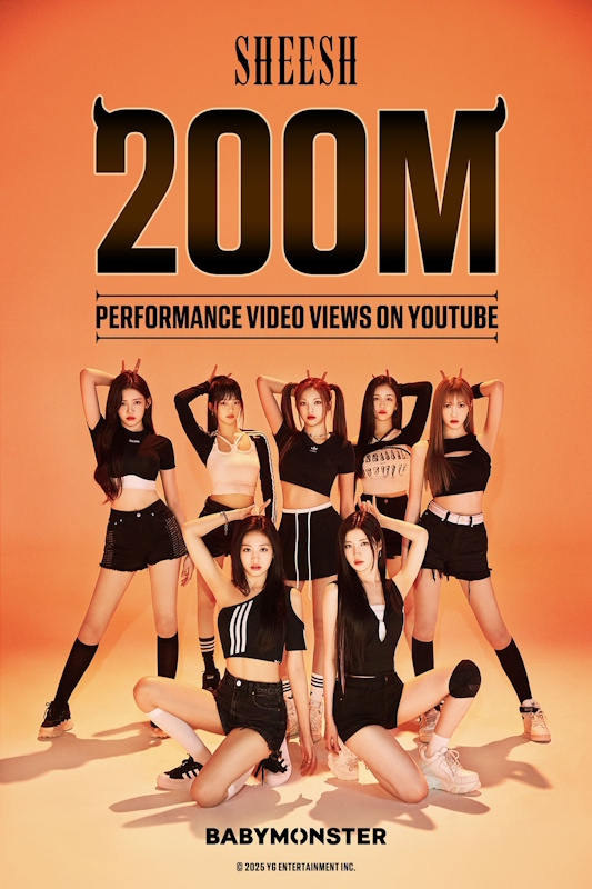 베이비몬스터, ‘SHEESH’ 퍼포먼스 영상 2억 뷰 돌파…내달 1일 ‘HOT SAUCE’로 컴백