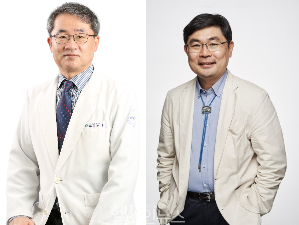 (왼쪽부터) 이수봉(부산대) 제41대 대한신장학회 회장, 최범순(가톨릭대) 제20대 대한신장학회 차기 이사장 (대한신장학회 제공)