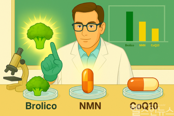브로콜리 유래 성분 ‘브로리코’, 항산화 유전자 발현 비교 실험서 NMN·CoQ10보다 우수한 결과 보여 (일본 이매진글로벌케어 연구기관 제공)