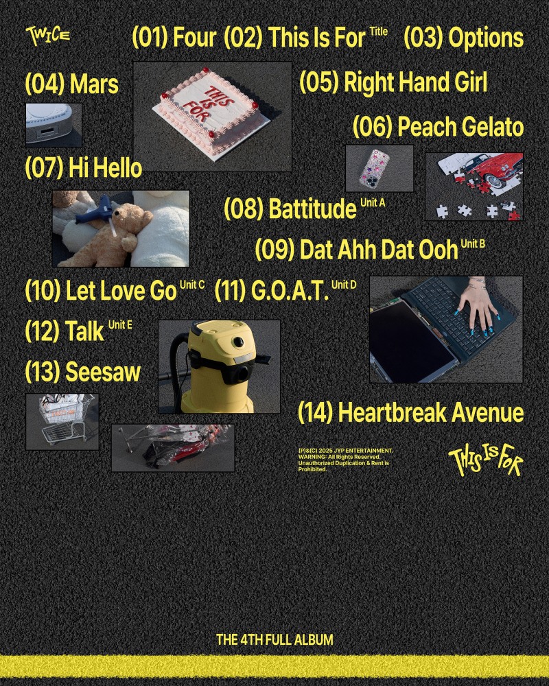 트와이스, 정규 4집 트랙리스트 공개…타이틀곡은 'THIS IS FOR'