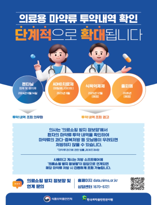 '의료용 마약류 투약내역 확인' 홍보 포스터 (식약처 제공)