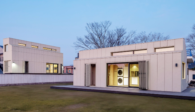 LG전자 스마트코티지가 제작한 사전 제작형(프리패브) 주택 ⓒLG전자