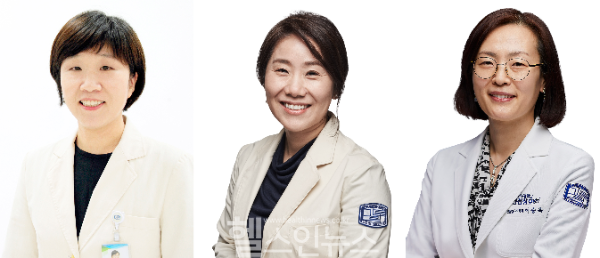 (왼쪽부터) 김민정 가톨릭대학교 부천성모병원 산부인과 교수, 김명신 가톨릭대학교 서울성모병원 진단검사의학과 교수, 이승옥 가톨릭대학교 인천성모병원 진단검사의학과 교수 (부천성모병원 제공)