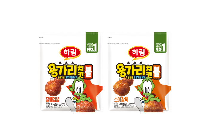 하림 용가리 치킨볼은 달콤양념과 소이갈릭 두 가지 맛이 있다.