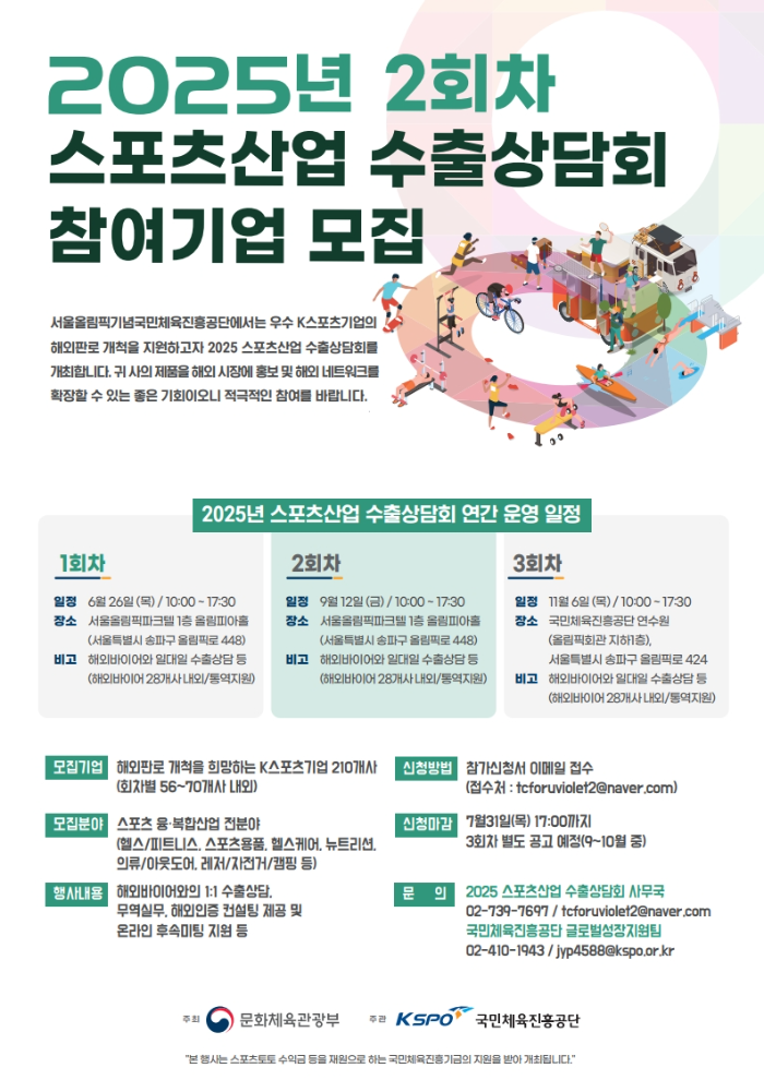 2025년 제1차 스포츠산업 수출상담회 성료, 제2차 상담회 참여기업 모집